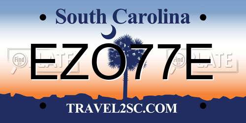 EZO77E South Carolina License Plate