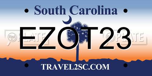 EZOT23 South Carolina License Plate
