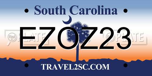 EZOZ23 South Carolina License Plate