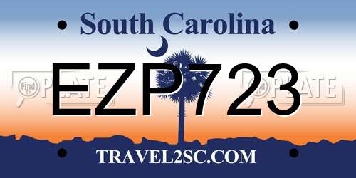 EZP723 South Carolina License Plate