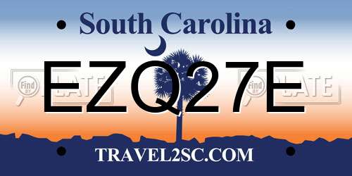 EZQ27E South Carolina License Plate