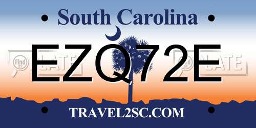 EZQ72E South Carolina License Plate