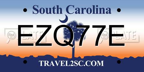 EZQ77E South Carolina License Plate