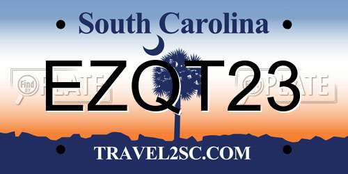 EZQT23 South Carolina License Plate