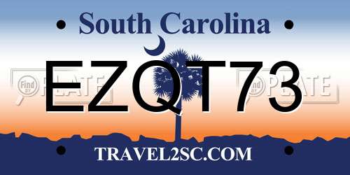 EZQT73 South Carolina License Plate