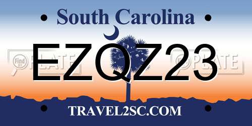EZQZ23 South Carolina License Plate