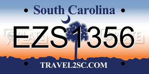 EZS1356 South Carolina License Plate