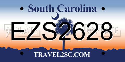 EZS2628 South Carolina License Plate