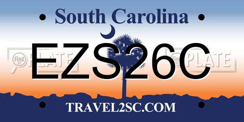 EZS26C South Carolina License Plate