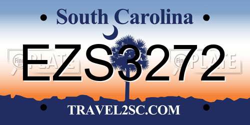 EZS3272 South Carolina License Plate