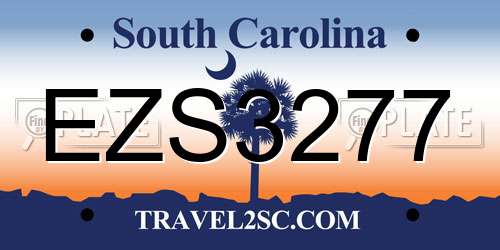 EZS3277 South Carolina License Plate