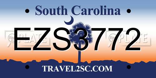 EZS3772 South Carolina License Plate