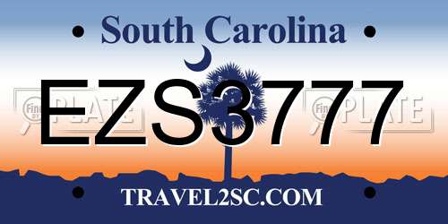EZS3777 South Carolina License Plate
