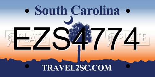 EZS4774 South Carolina License Plate