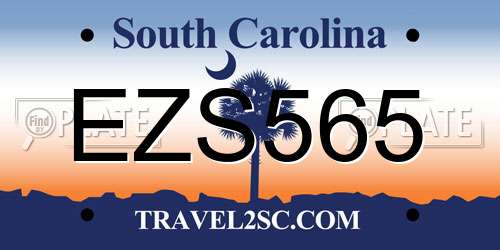 EZS565 South Carolina License Plate