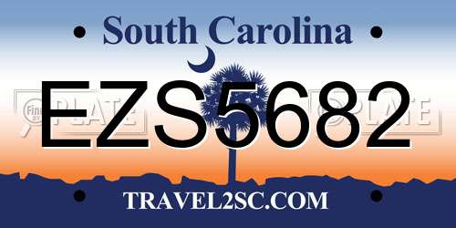 EZS5682 South Carolina License Plate