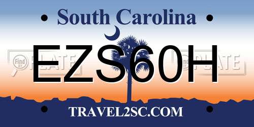 EZS60H South Carolina License Plate