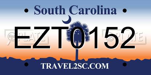 EZT0152 South Carolina License Plate