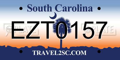 EZT0157 South Carolina License Plate