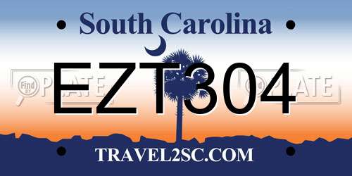 EZT304 South Carolina License Plate