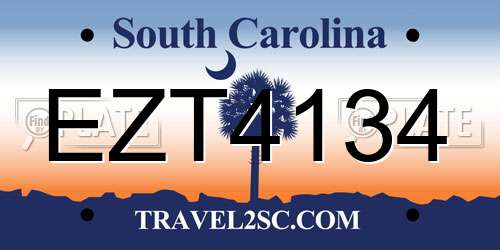 EZT4134 South Carolina License Plate