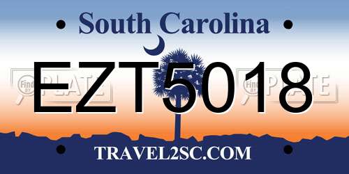 EZT5018 South Carolina License Plate