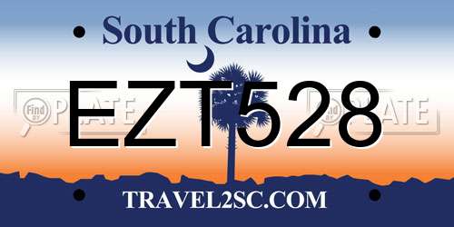 EZT528 South Carolina License Plate