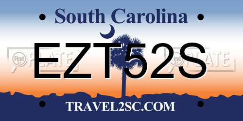 EZT52S South Carolina License Plate