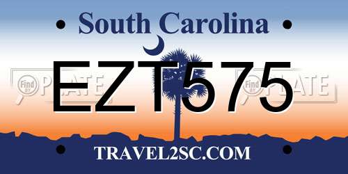 EZT575 South Carolina License Plate