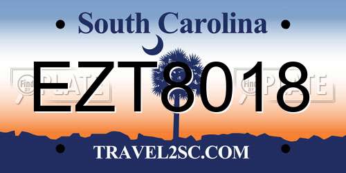 EZT8018 South Carolina License Plate
