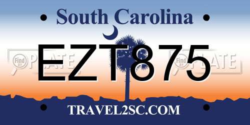 EZT875 South Carolina License Plate