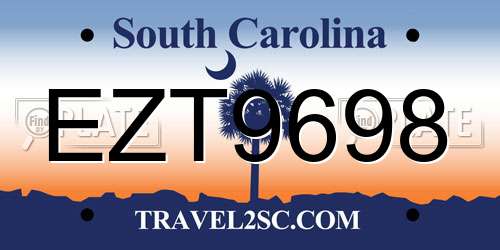 EZT9698 South Carolina License Plate