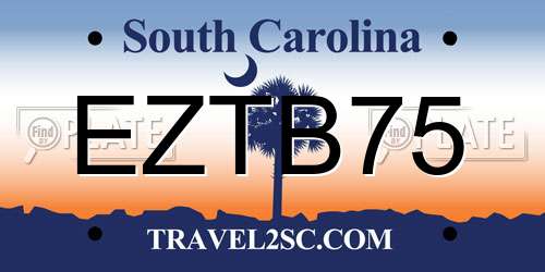 EZTB75 South Carolina License Plate