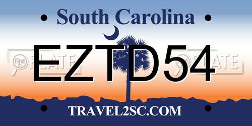 EZTD54 South Carolina License Plate