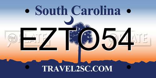 EZTO54 South Carolina License Plate