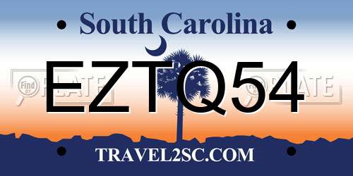 EZTQ54 South Carolina License Plate