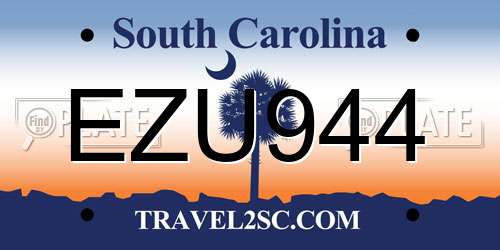EZU944 South Carolina License Plate