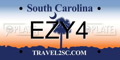 EZY4 South Carolina License Plate