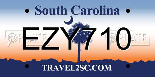 EZY710 South Carolina License Plate