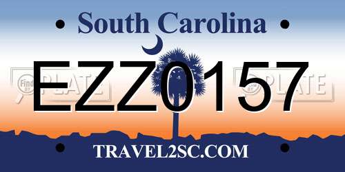 EZZ0157 South Carolina License Plate