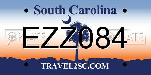 EZZ084 South Carolina License Plate