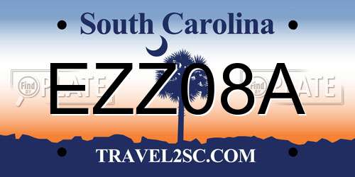 EZZ08A South Carolina License Plate