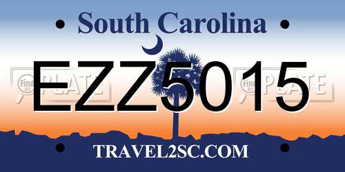 EZZ5015 South Carolina License Plate