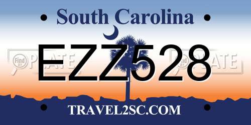 EZZ528 South Carolina License Plate