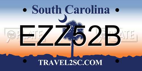 EZZ52B South Carolina License Plate