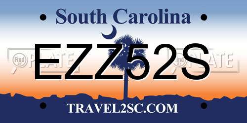 EZZ52S South Carolina License Plate