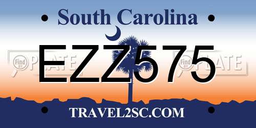 EZZ575 South Carolina License Plate
