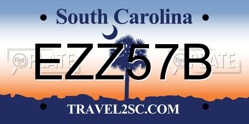 EZZ57B South Carolina License Plate