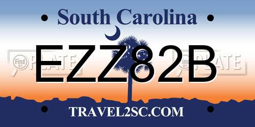 EZZ82B South Carolina License Plate