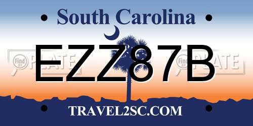 EZZ87B South Carolina License Plate